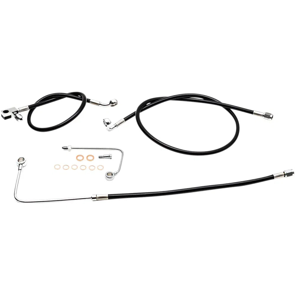 Kit de línea de freno trenzada negra