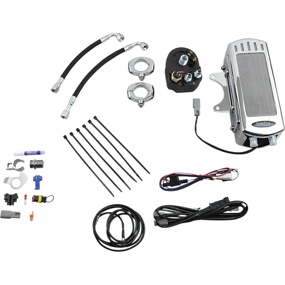 Oil Cooler Kit - Chrome - Side Mount - Dyna