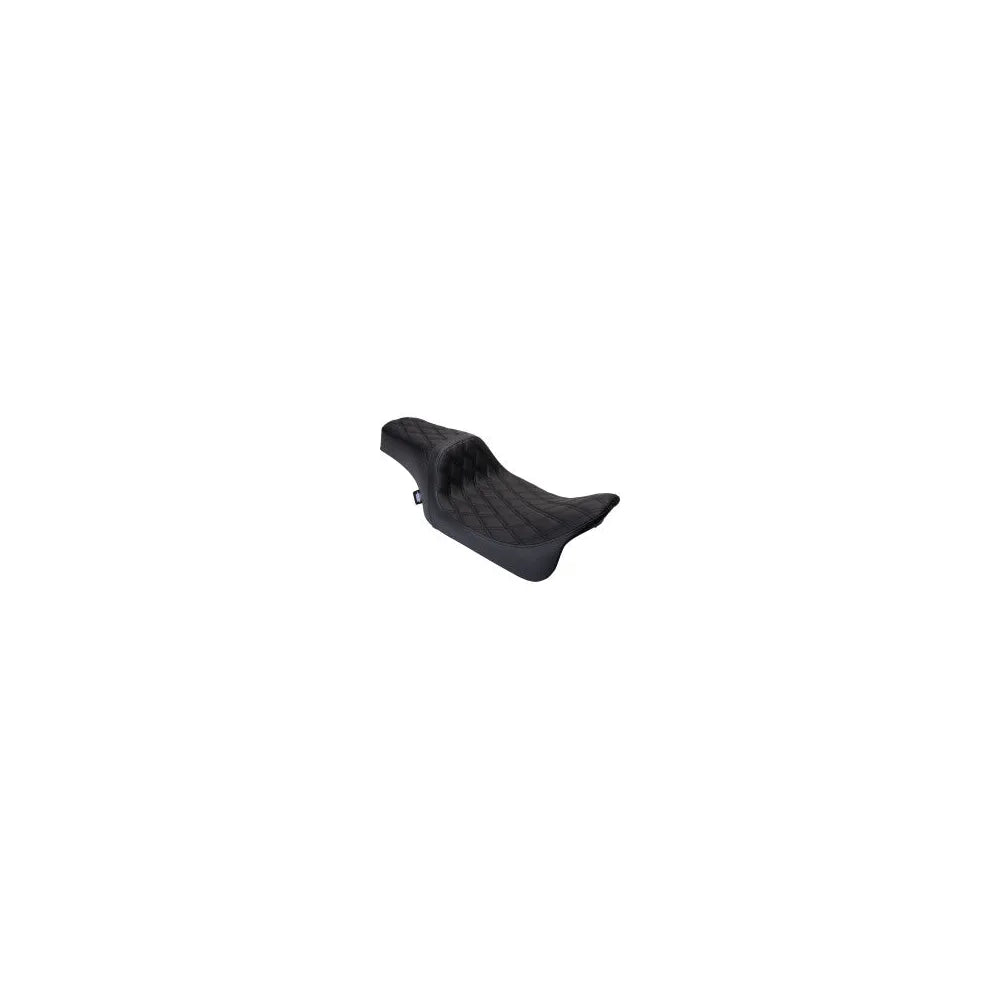 Asiento de vinil Drag Specialties Predator 1Up costura doble diamante en negro