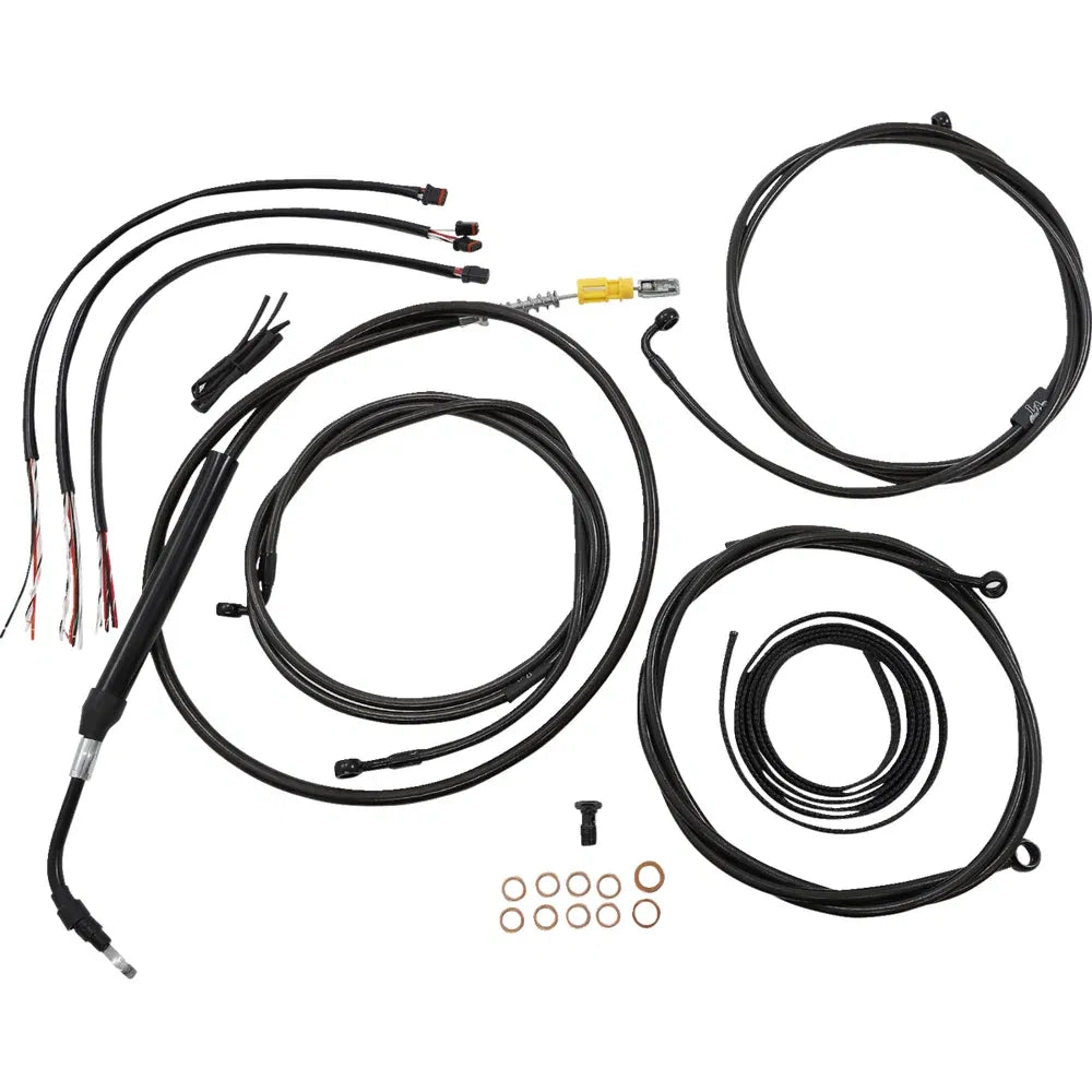 Kit completo de cable de manillar/línea de freno trenzado midnight, estándar