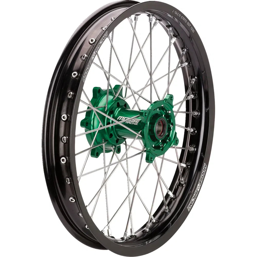 Rueda completa SX-1 - Conjunto de ruedas - SX-1 - Completa - Trasera - Rueda negra/Buje verde - 18x2,15 - Kawasaki KX