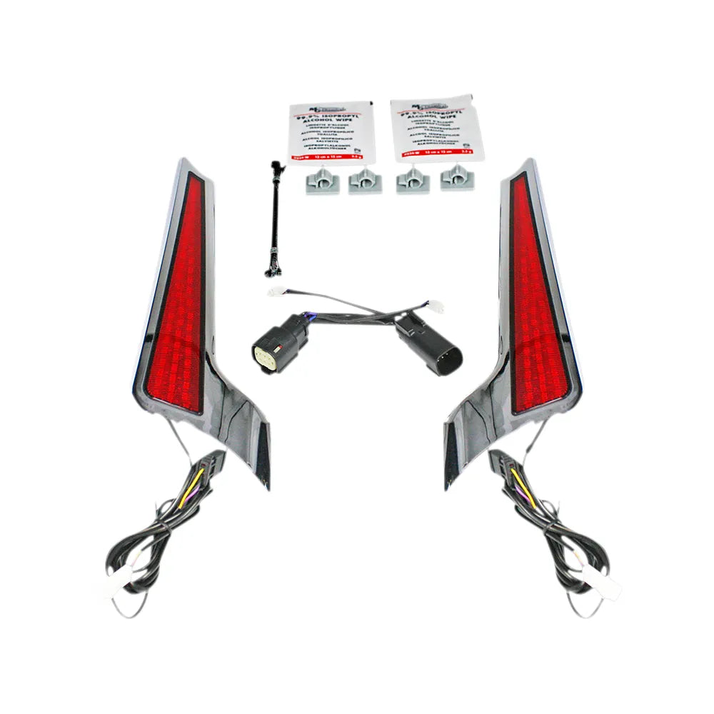 Fascia LED Light Panels - Chrome/Red