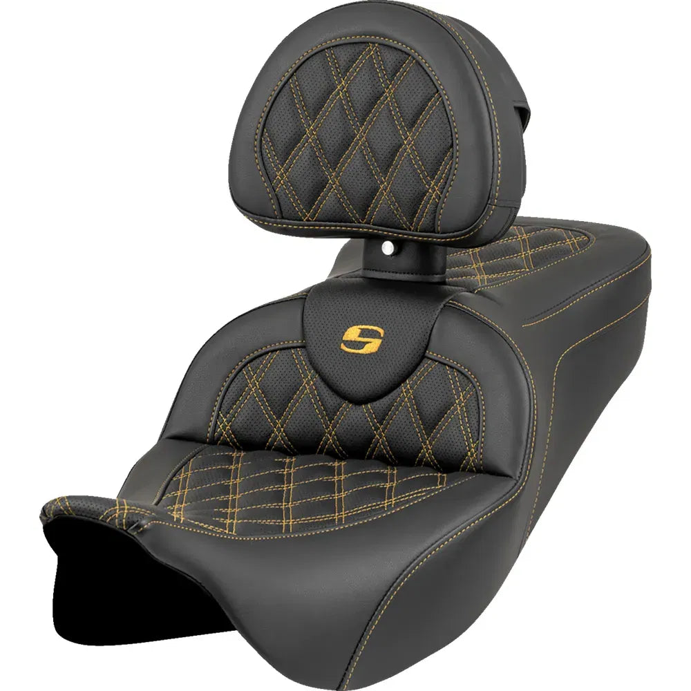 Asiento Roadsofa™ - Asiento Roadsofa™ - Costura de celosía - Costura dorada - con respaldo - FL '08-'23