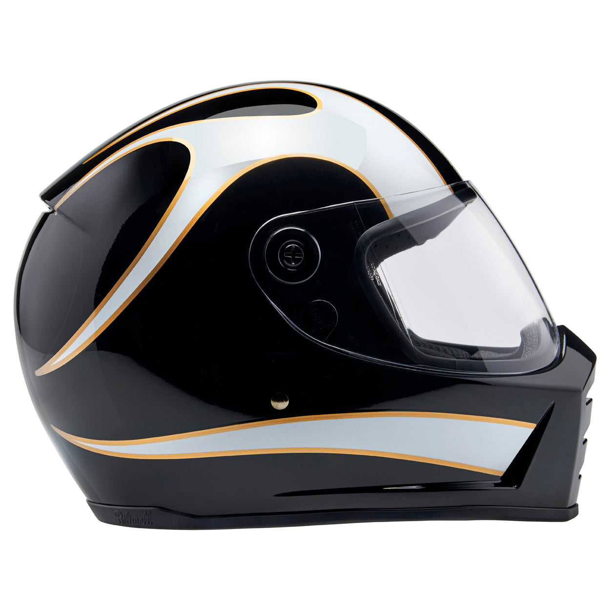Casco Biltwell Lane Splitter Flames - negro/blanco