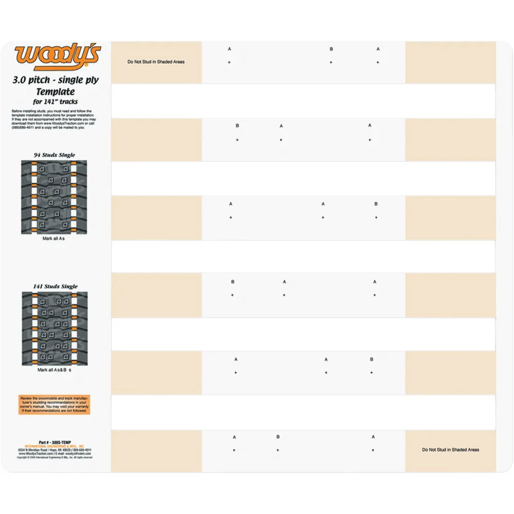 Template Arctic Cat 3.00 Pitch