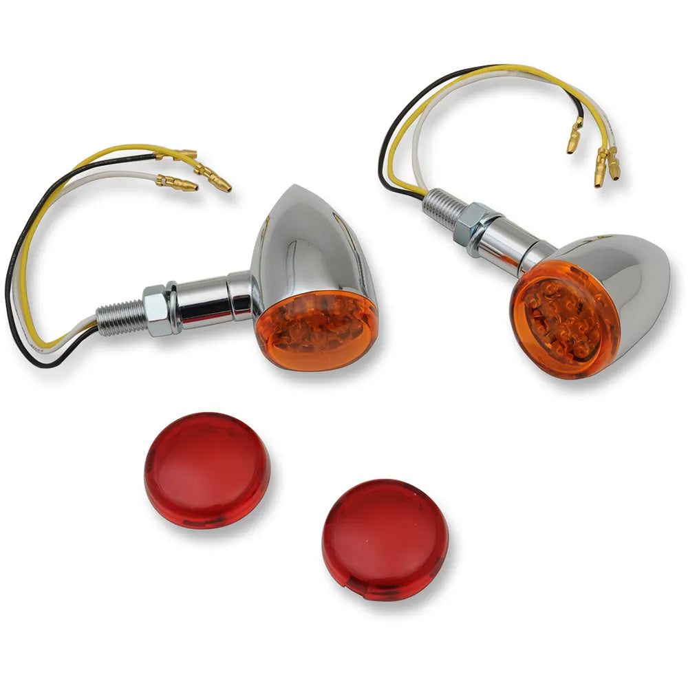 LED Marker Lights - Chrome/Amber or Red