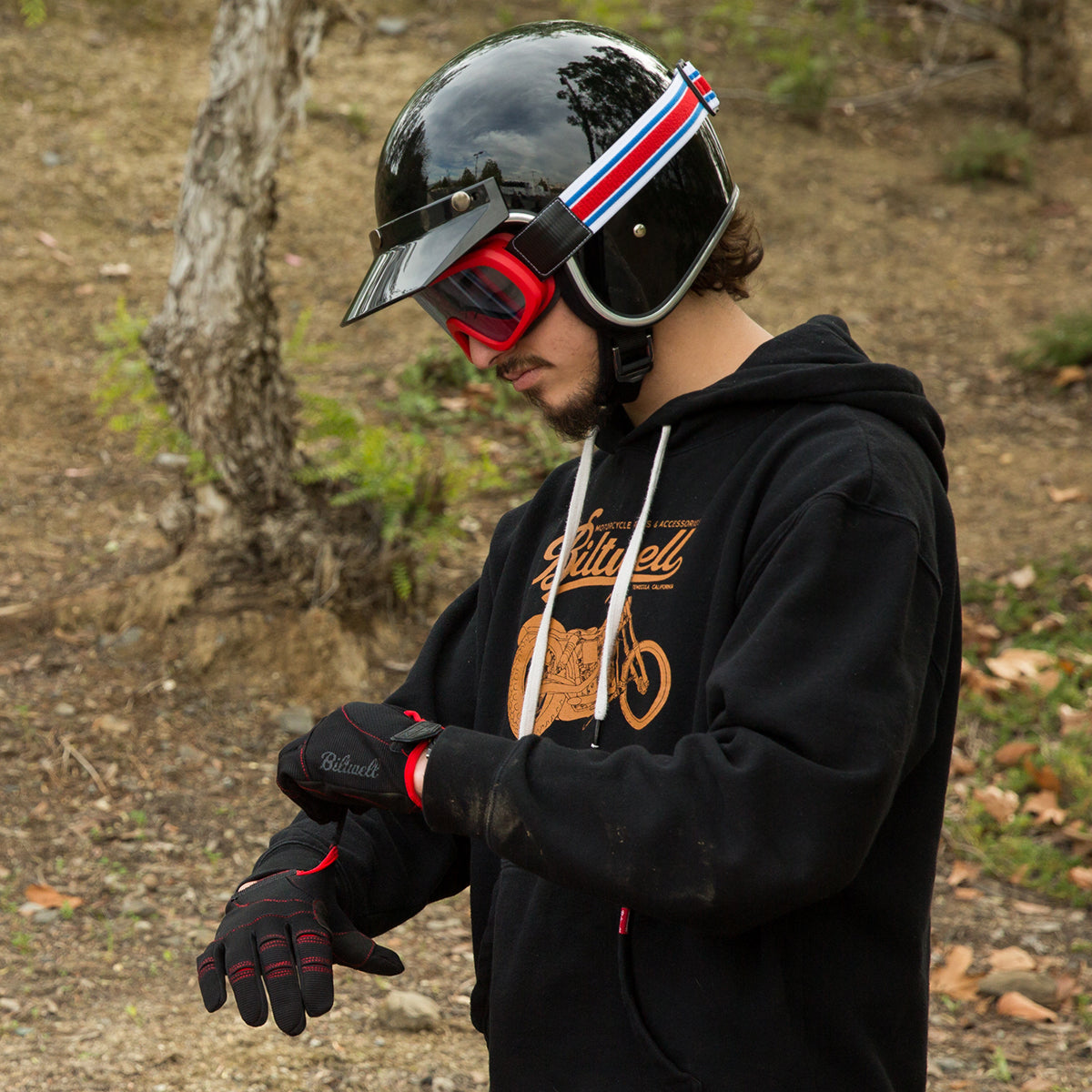 Guantes Biltwell Moto - Negro/Rojo