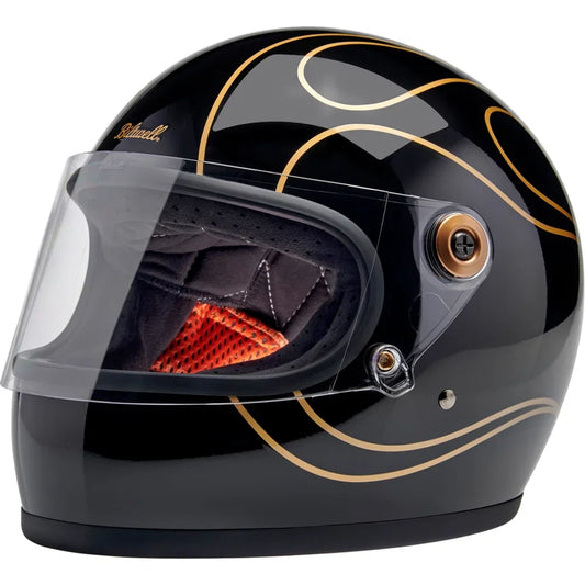 Casco Biltwell Gringo S Gloss Black Flames