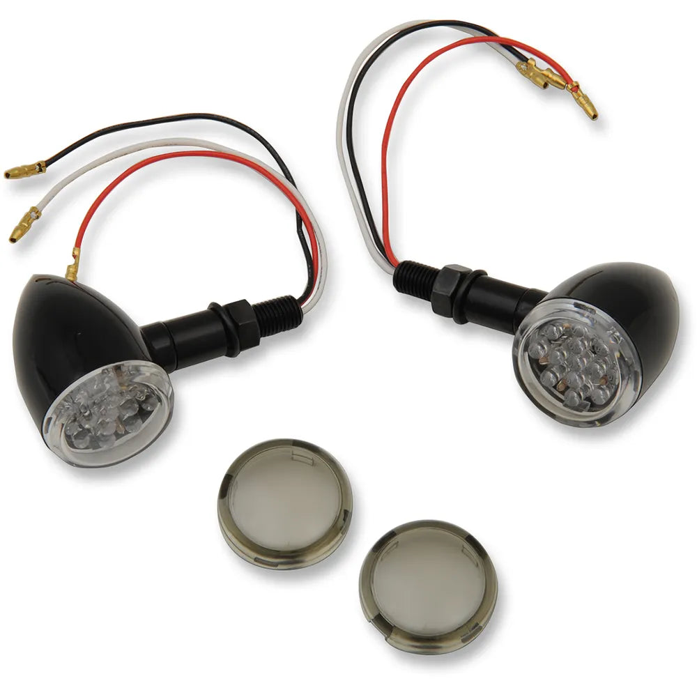 LED Marker Lights - Black/Red - Smoke Lens