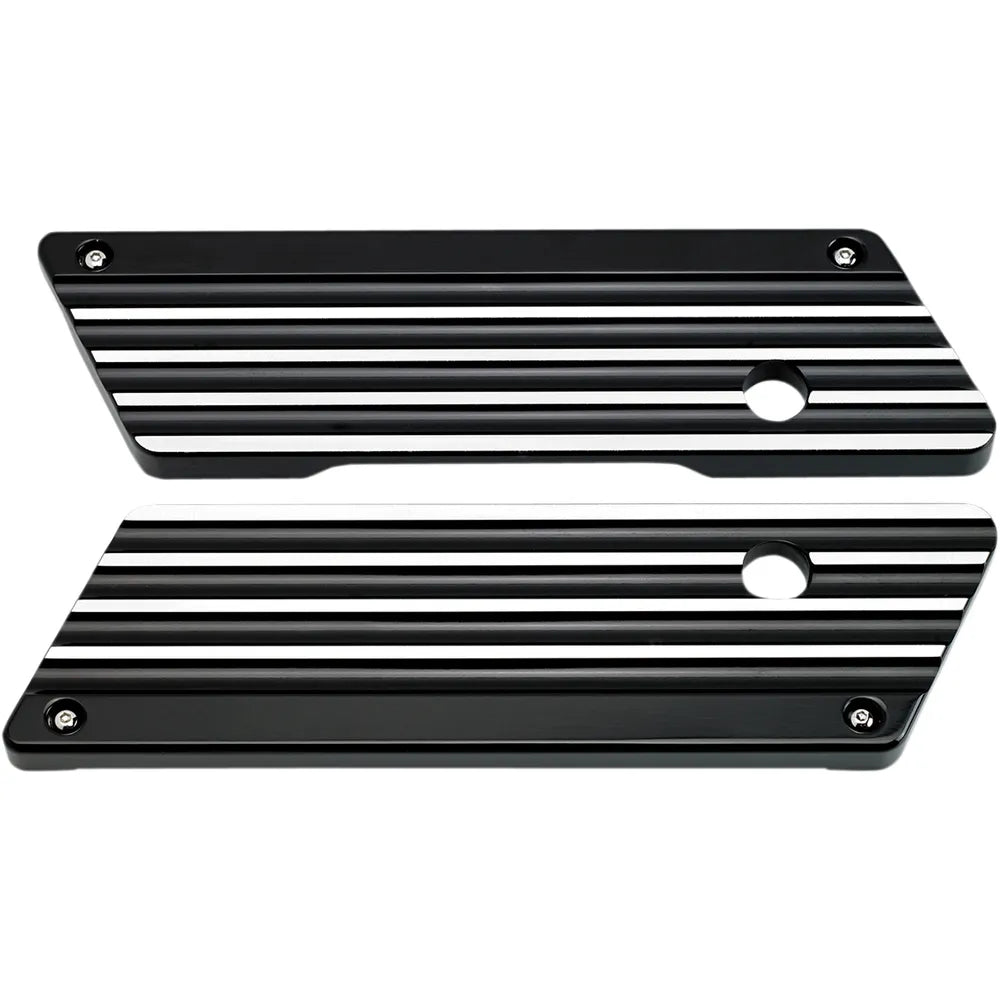 Finned Saddlebag Latch Covers - Black