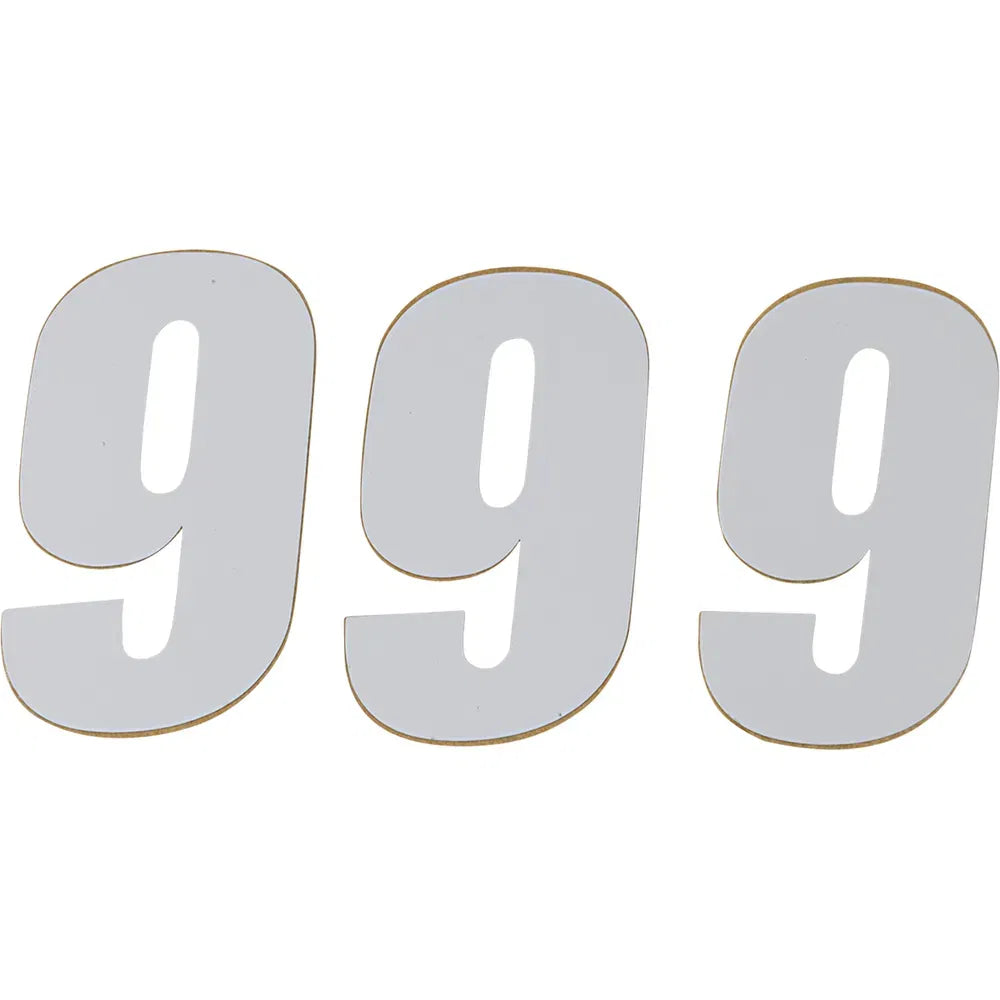 SX Plate Number - #9 - White - 6"