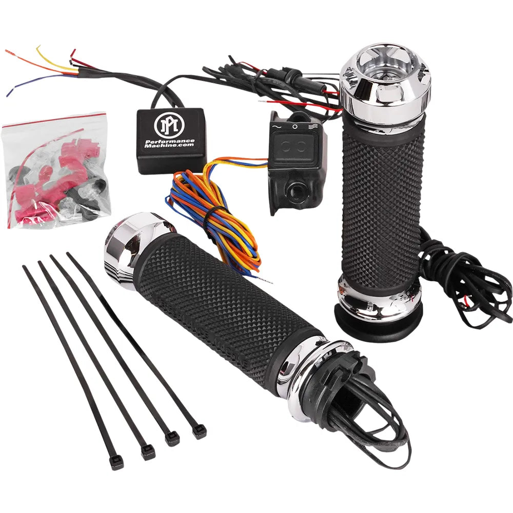 Grips - Apex - Heated - Cable - Chrome