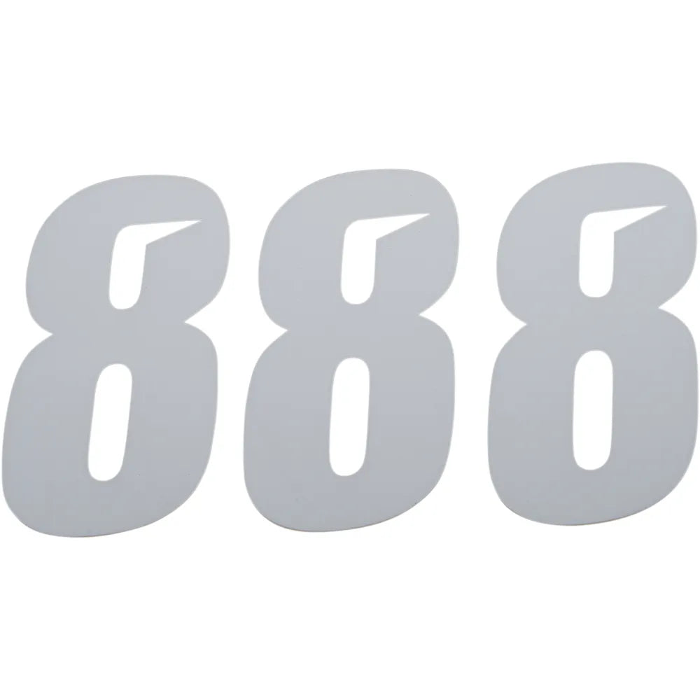 Slash Number Plate - #8 - White - 6"