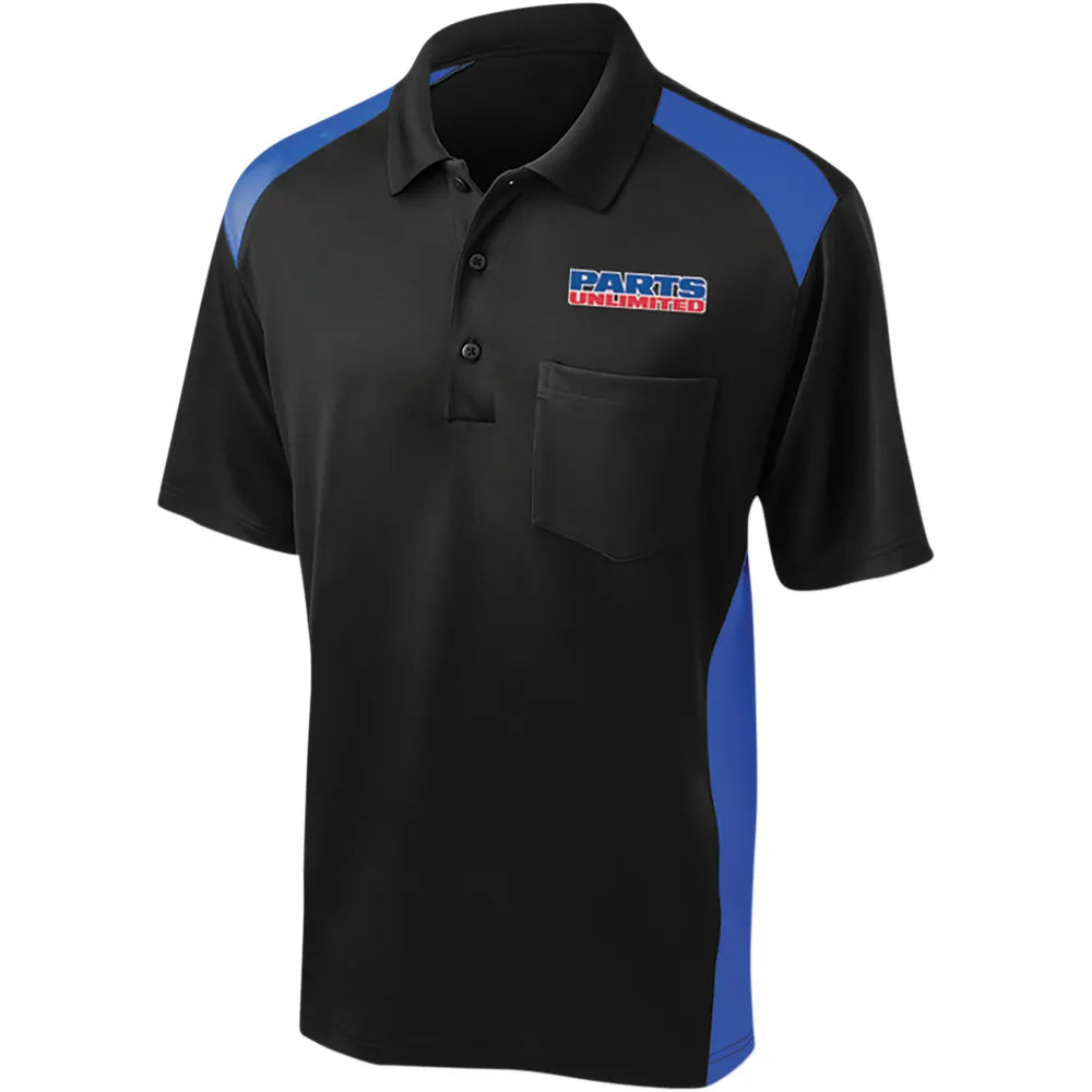 Parts Unlimited Polo Shirt - Black/Blue - 2XL