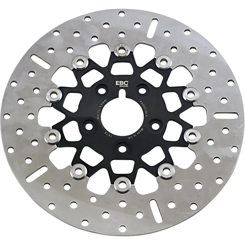 Rotor de freno delantero de acero inoxidable serie FSD para Big Twins - Rotor de freno - Portador negro