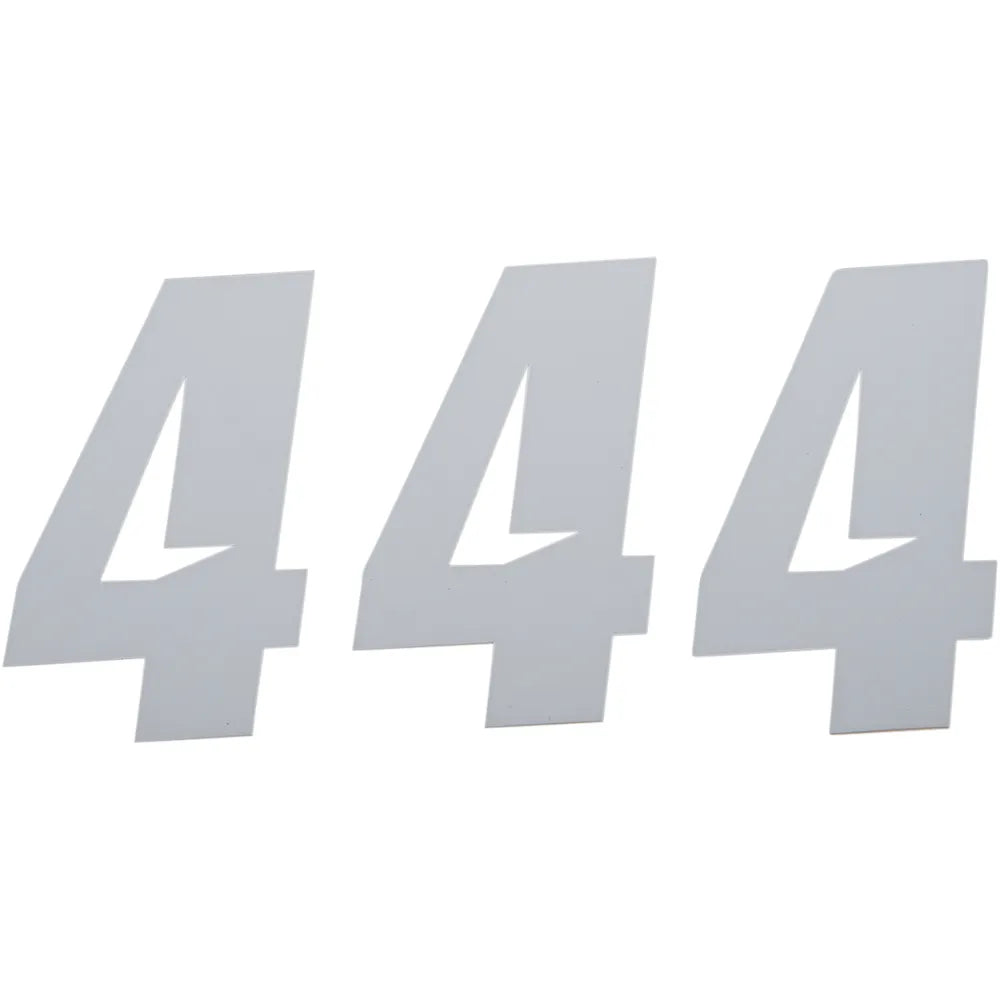 Slash Number Plate - #4 - White - 6"