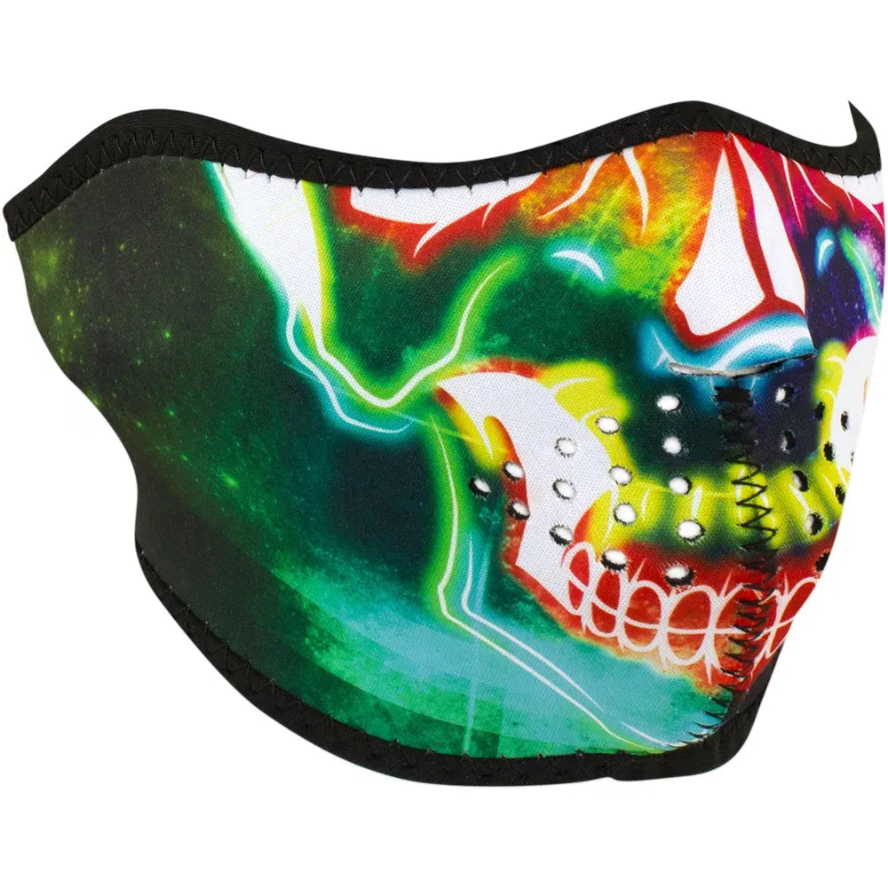 Half Mask Neon Skull