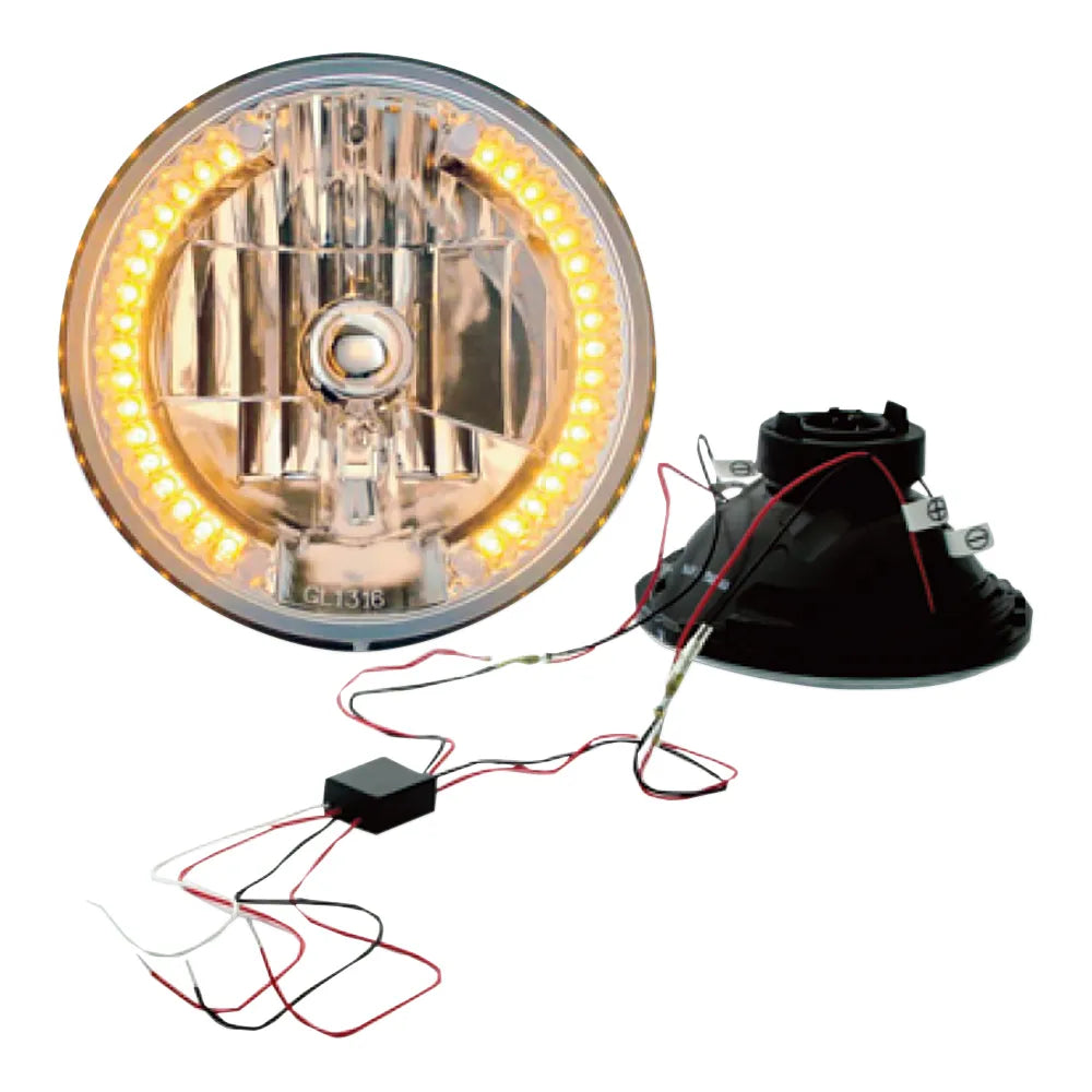 7" Halogen Headlight with LED Turn Signals