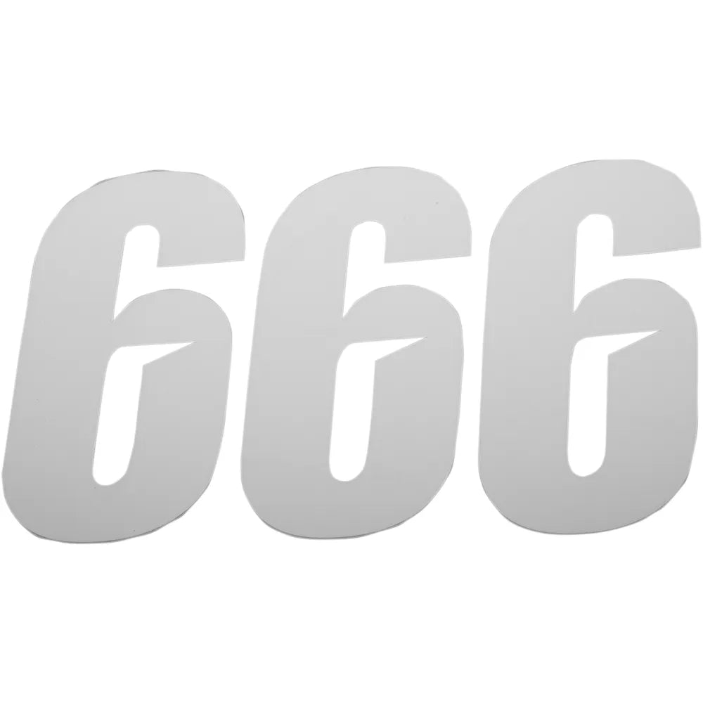 Slash Number Plate - #6 - White - 7"