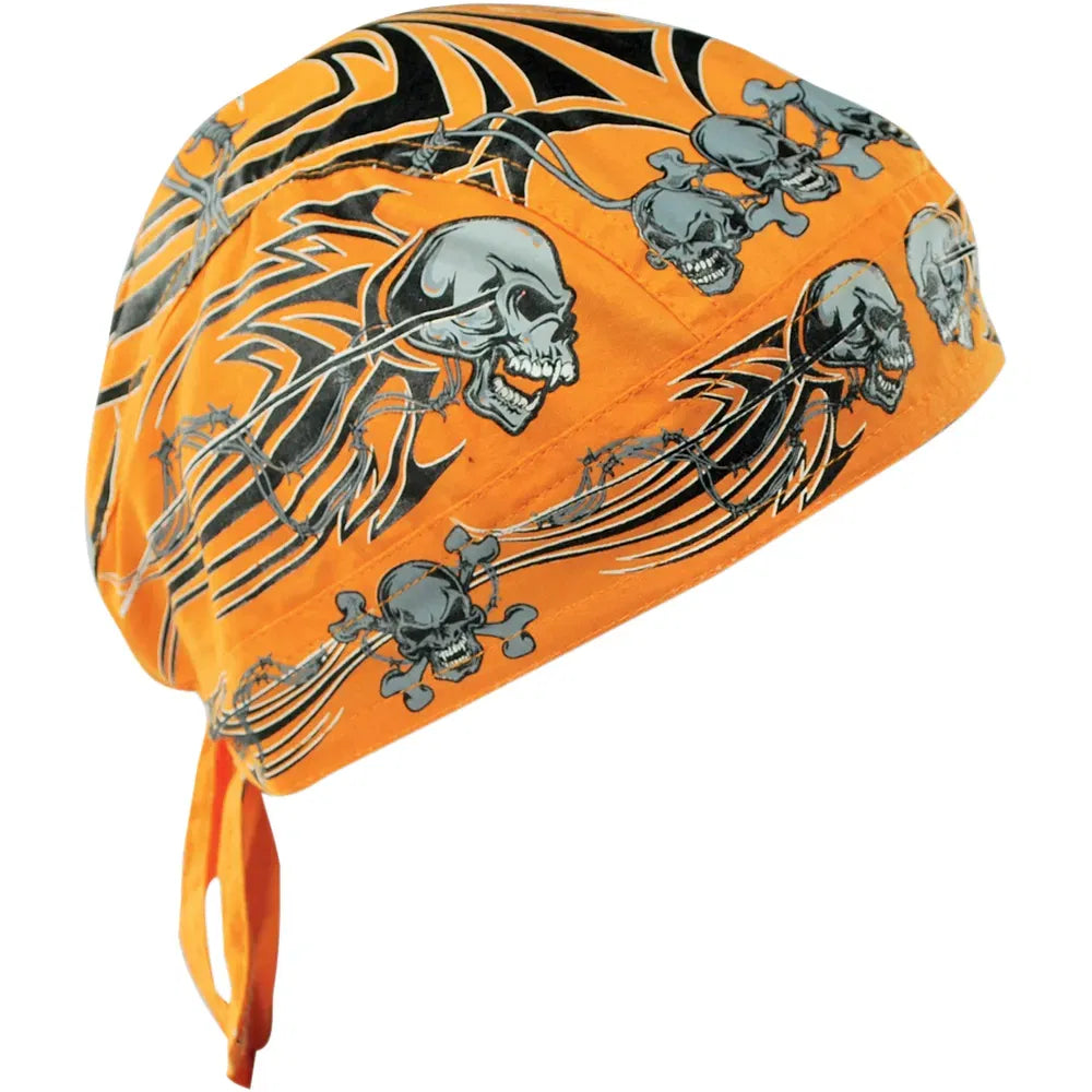 Flydanna® Head Wrap - Orange Tribal Skull