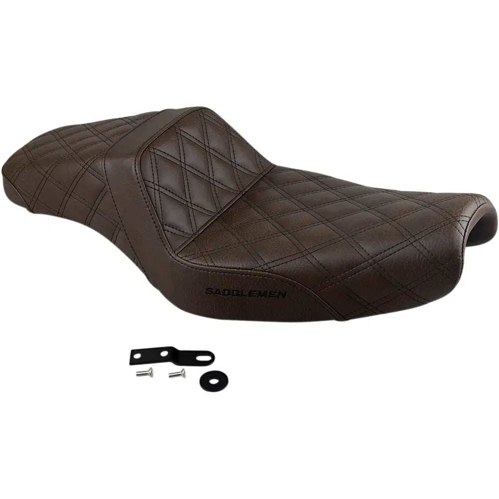 Step Up Seat - Lattice Stitched - Brown - XL6184967