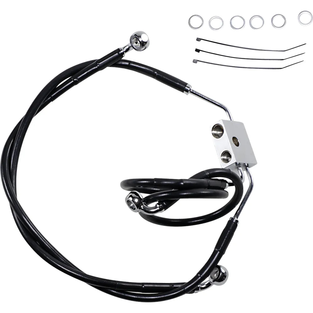 Brake Line - Front - Black - +4" - FXDF '12-'17