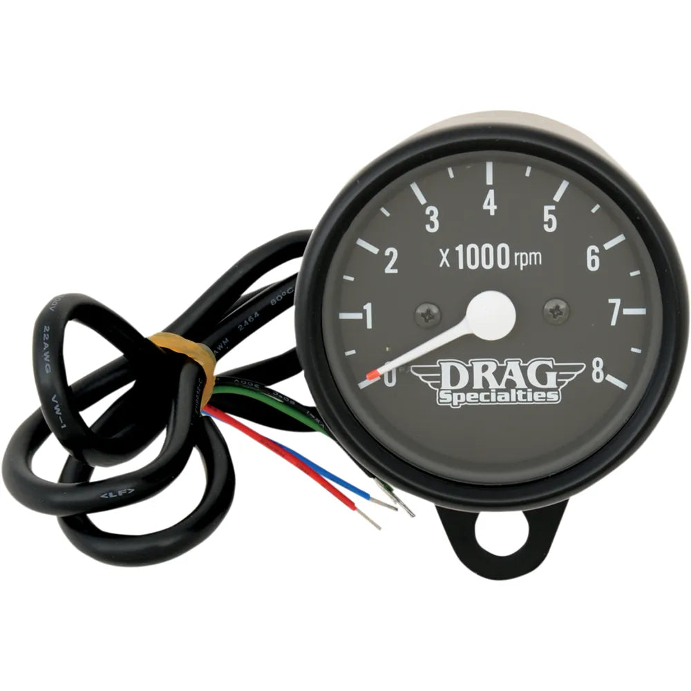 2.4" Mini Electronic 8000 RPM Tachometer - Black Housing - Black Face