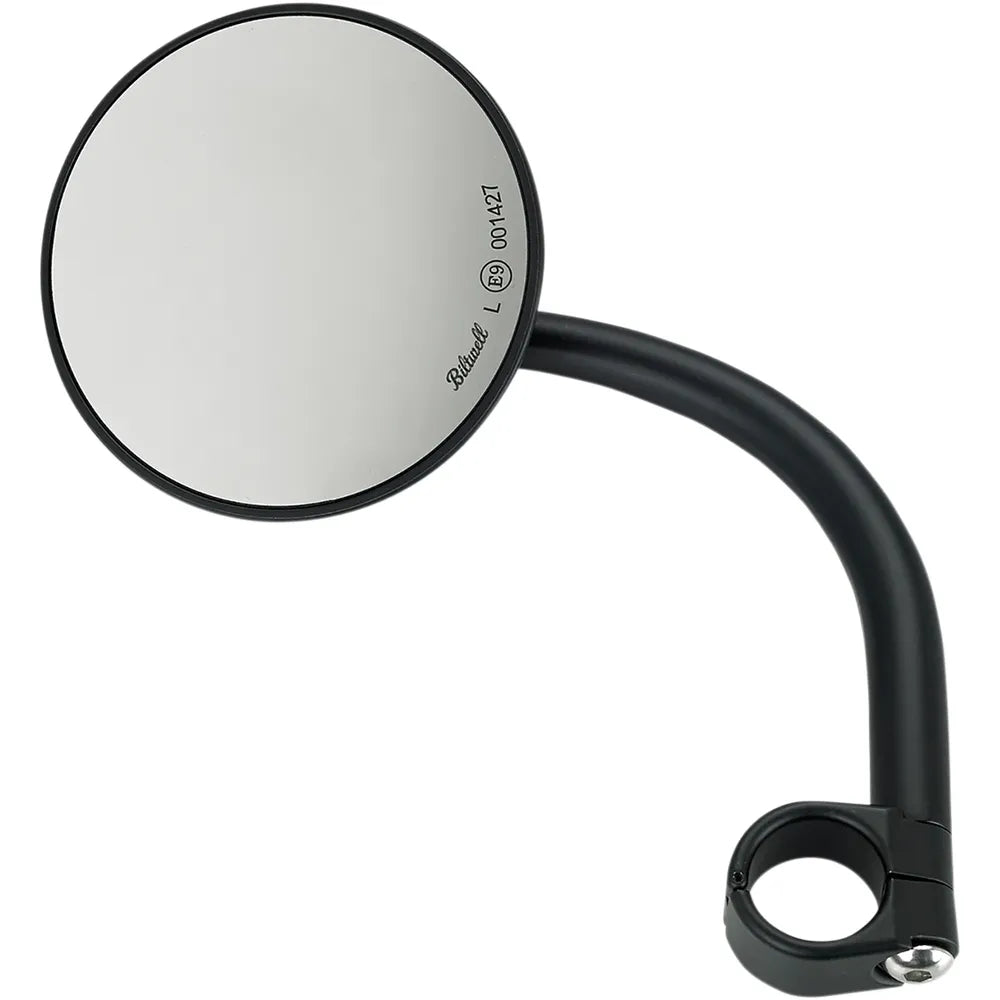 Mirror w/mount - Round - Black