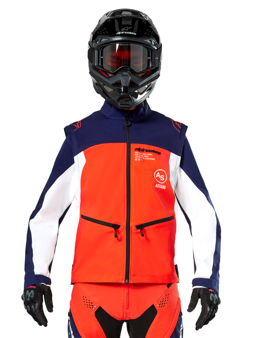 Chamarra Alpinestars Lite-Dura Softshell - azul/naranja/blanco