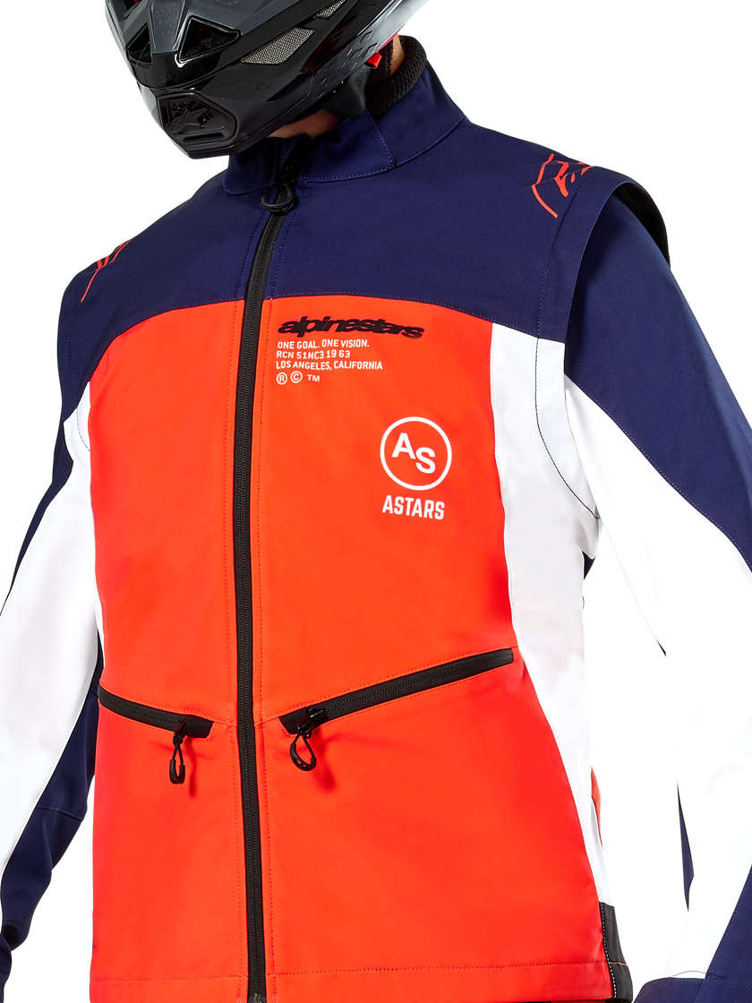 Chamarra Alpinestars Lite-Dura Softshell - azul/naranja/blanco