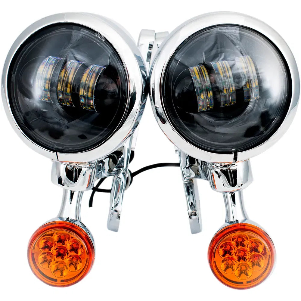 LED Turn/Run Lights 4-1/2" - Chrome/Black