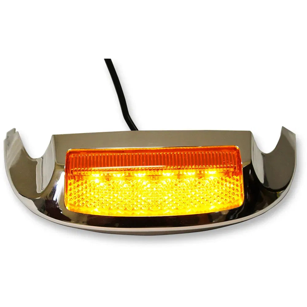 Led Front Fender Tip - Amber LED/Amber Lens - Chrome