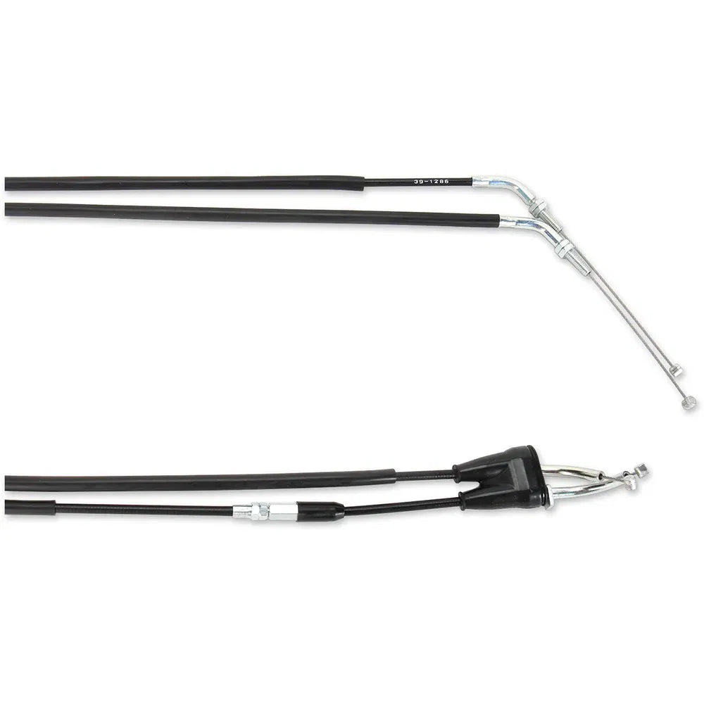 Cable del acelerador de vinilo negro.