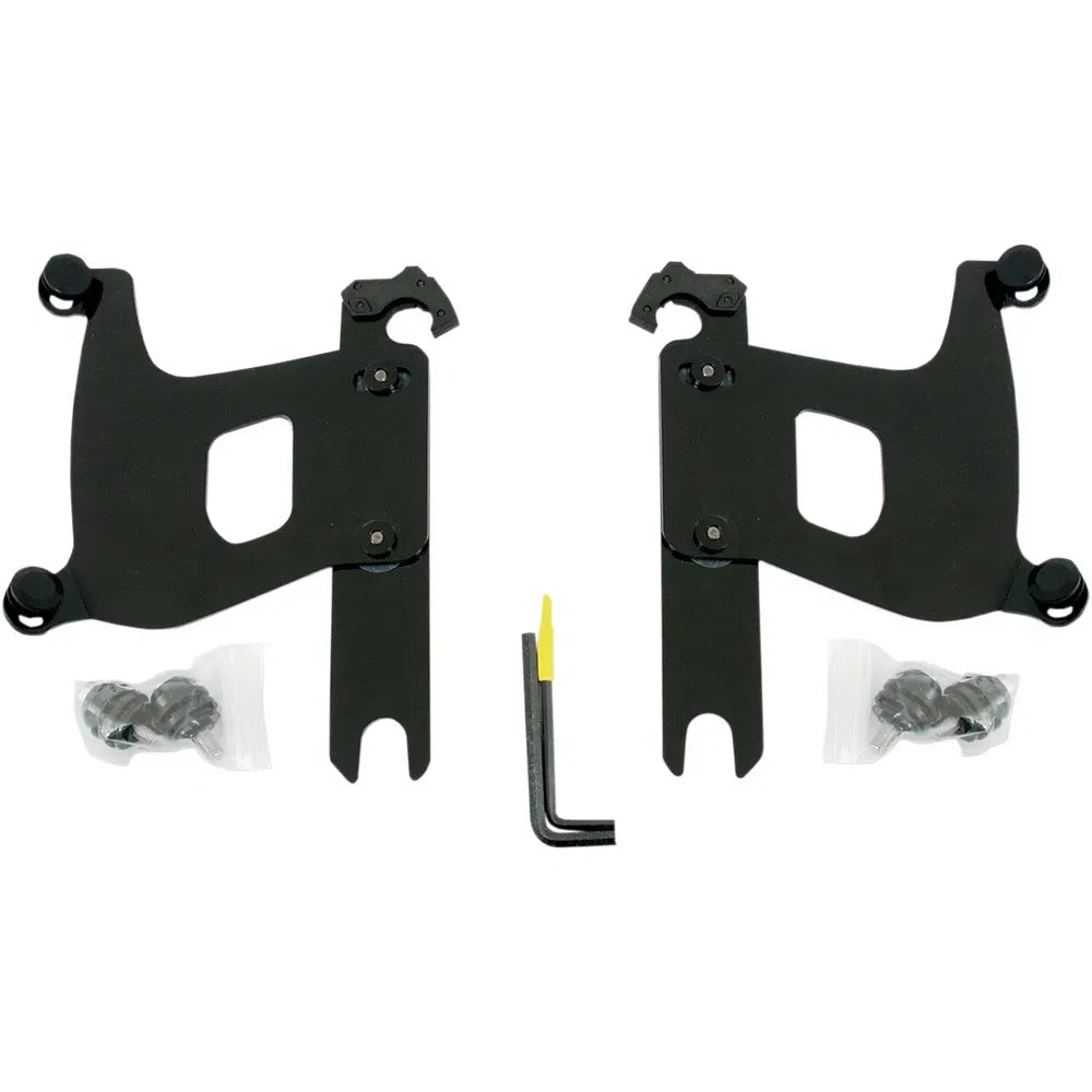 Kit de herrajes Bullet Fairing Trigger-Lock - Kit de montaje Bullet Trigger Lock - Horquillas cubiertas - Sin barra de luces - Negro