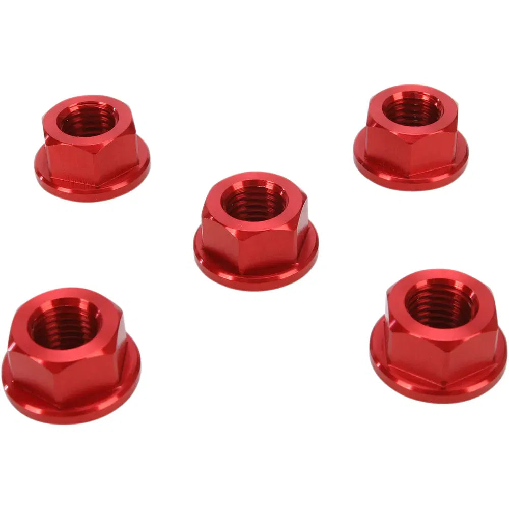 Aluminum Sprocket Nuts - Red - 10 mm x 1.25