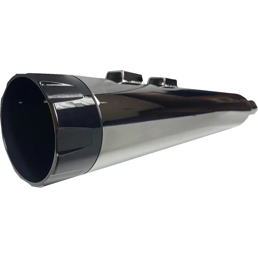Silenciadores deslizables de lata recta de 4-1/2" - Silenciadores deslizables de lata recta de 4-1/2" - Cromado con tapa negra - Twin Cam Touring