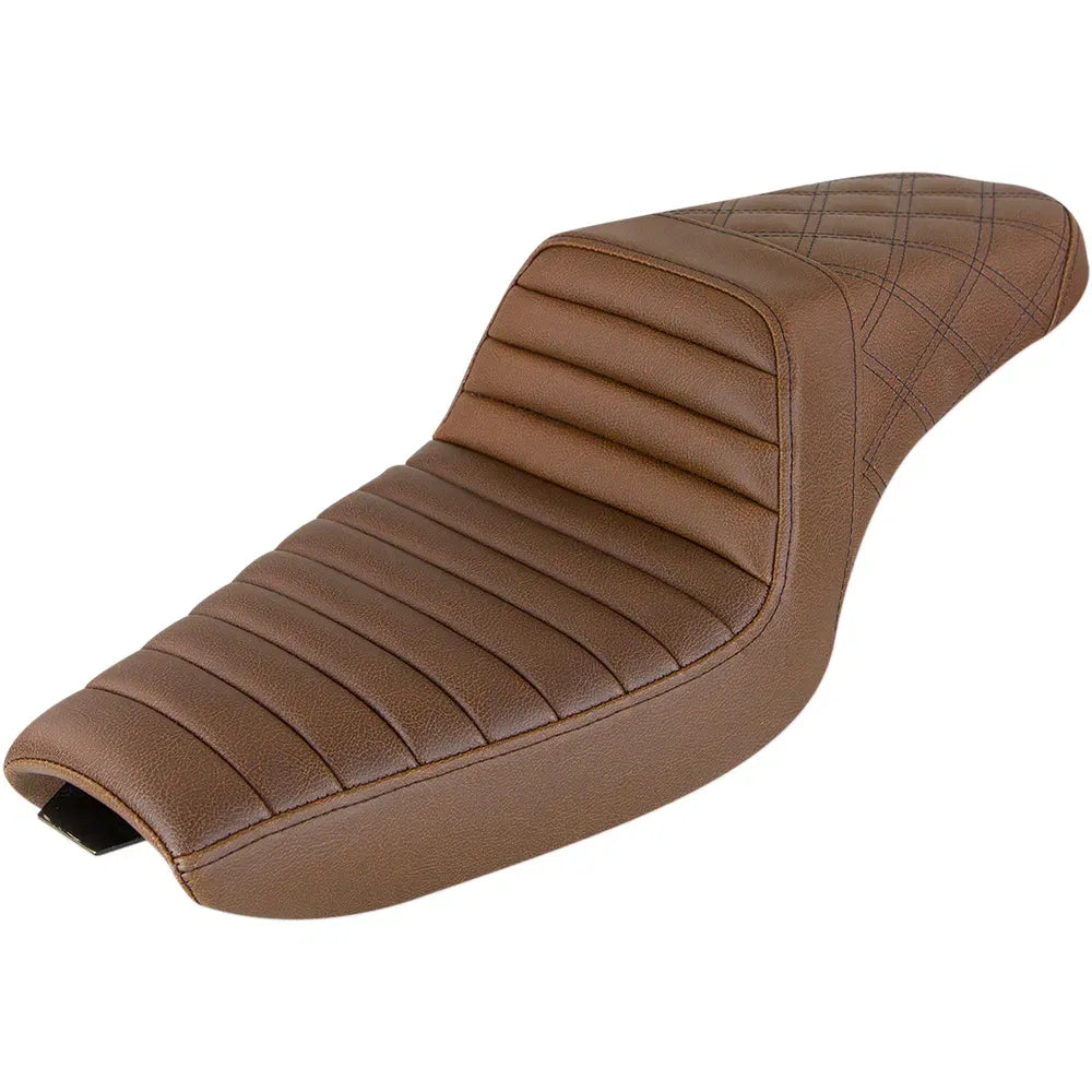 Step Up Seat - Tuck and Roll/Lattice Stitched - Brown3706