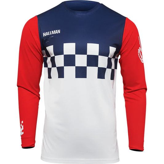 Maillot hallman differ cheq blanco/rojo/azul
