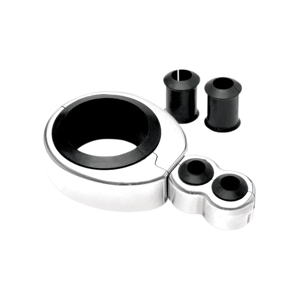 Cable Clamp - Dual - 1-1/4" - 1-1/2" Mounting Diameter - Chrome