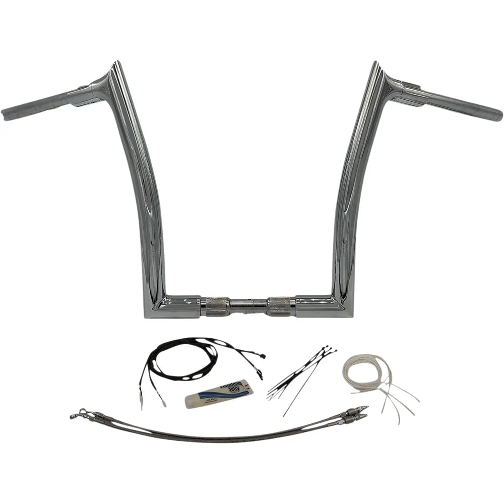 14" Chrome 1-1/2" Pointed Top Handlebar Kit