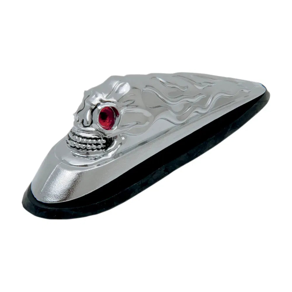 Cabeza de Calavera con Ojos Iluminados - Cromo
