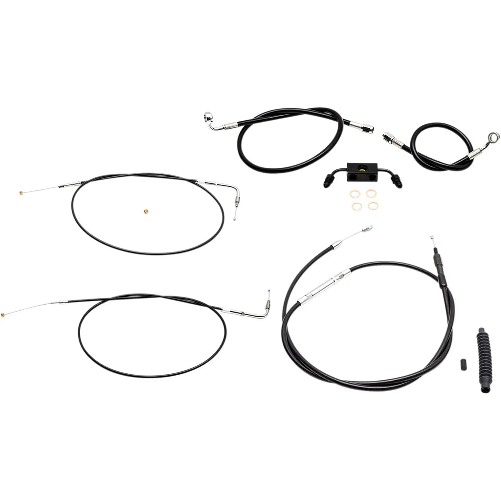 Handlebar Cable/Brake Line Kit - Mini Ape Hanger Handlebars - Black Vinyl