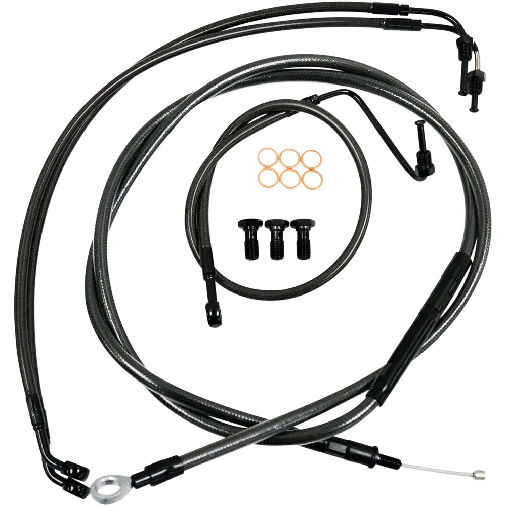 Standard Midnight Braided Handlebar Cable/Brake Line Kit for 12" - 14" Ape Hanger Handlebars83099367
