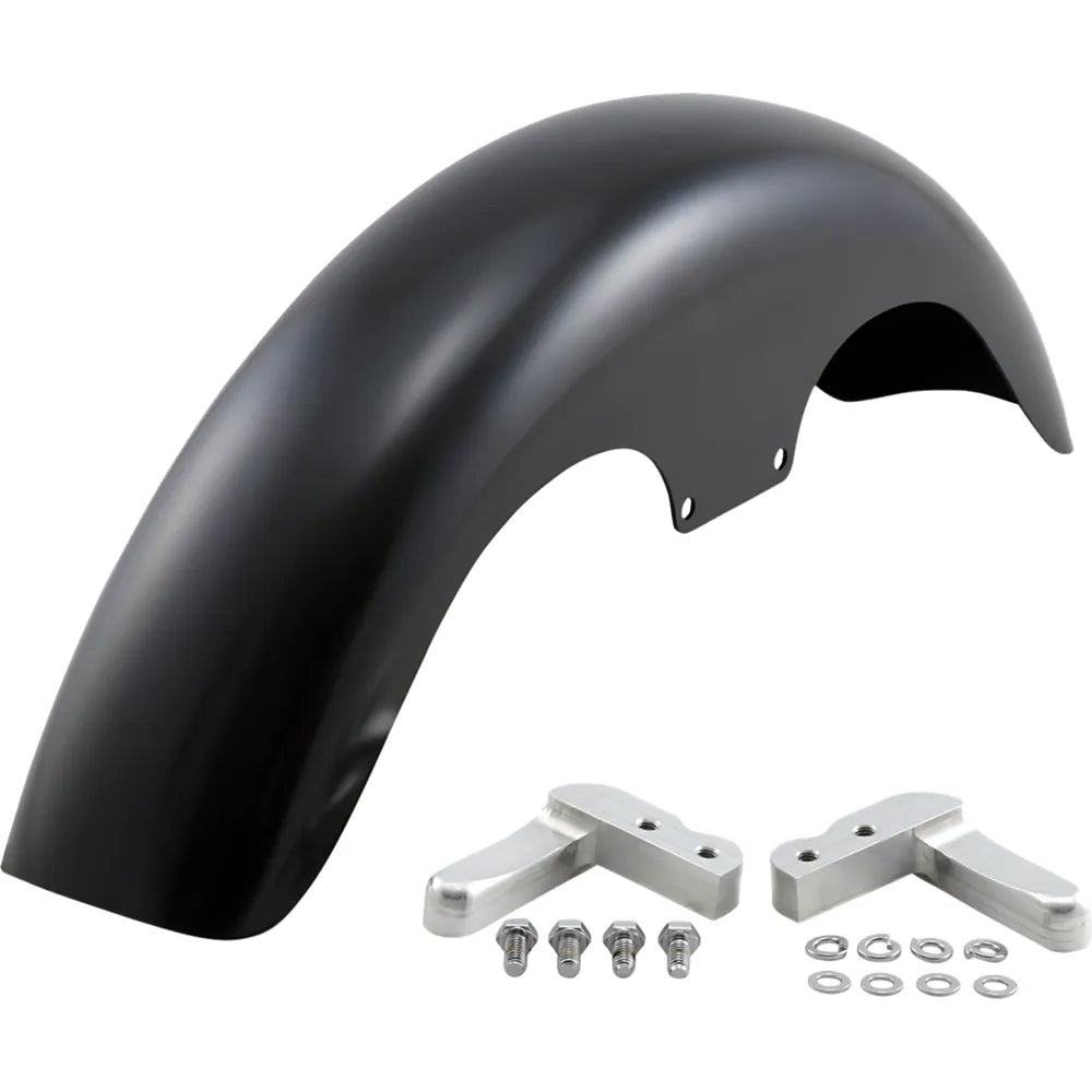 Guardabarros delantero serie Hugger con bloques de montaje para Softail/Dyna - Kit de guardabarros Klub - con bloques crudos - Acero - 19"