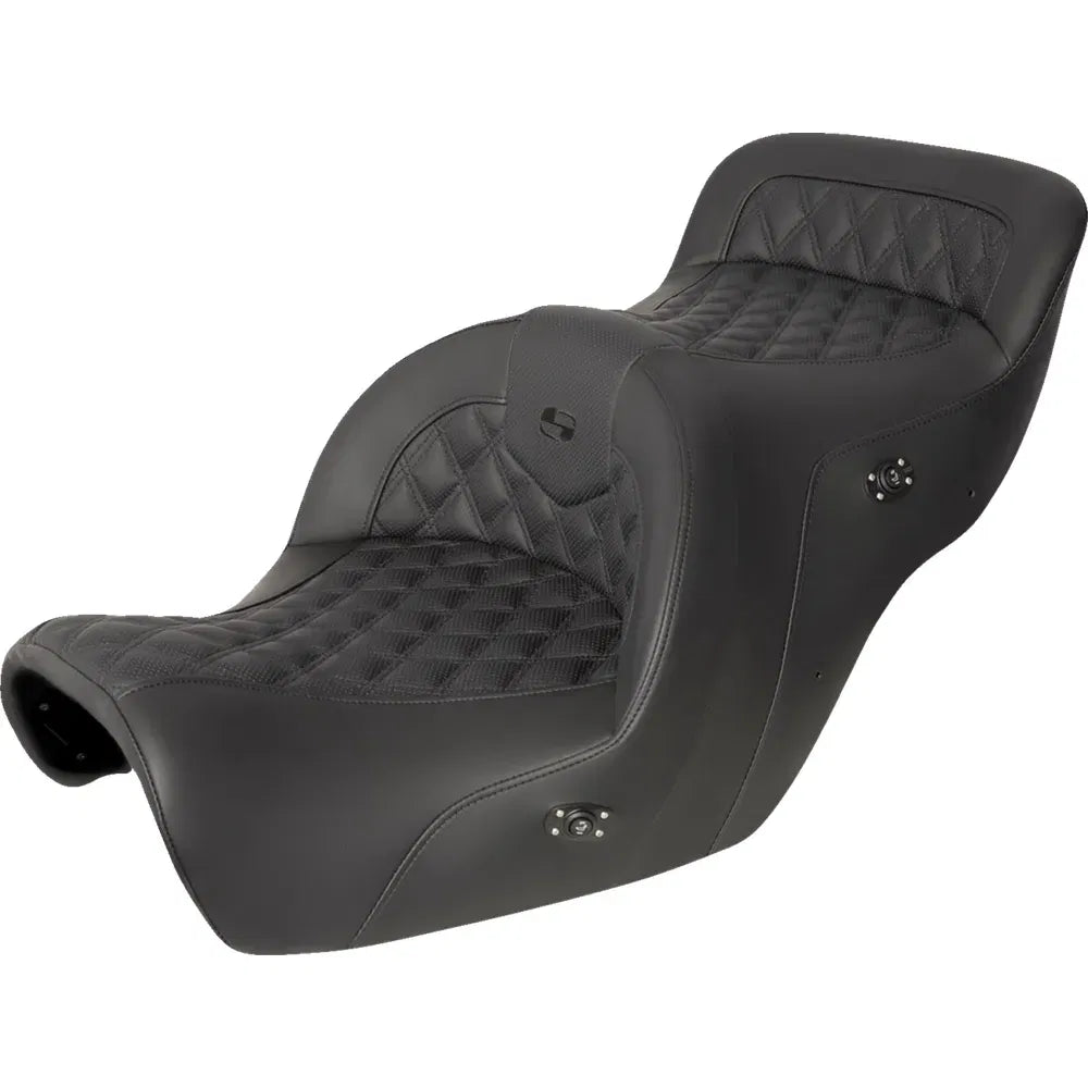 Asiento RoadSofa™ con calefacción - Asiento RoadSofa™ - sin respaldo - Costura de celosía completa - Negro - Calefacción - GL1500 '88-'00