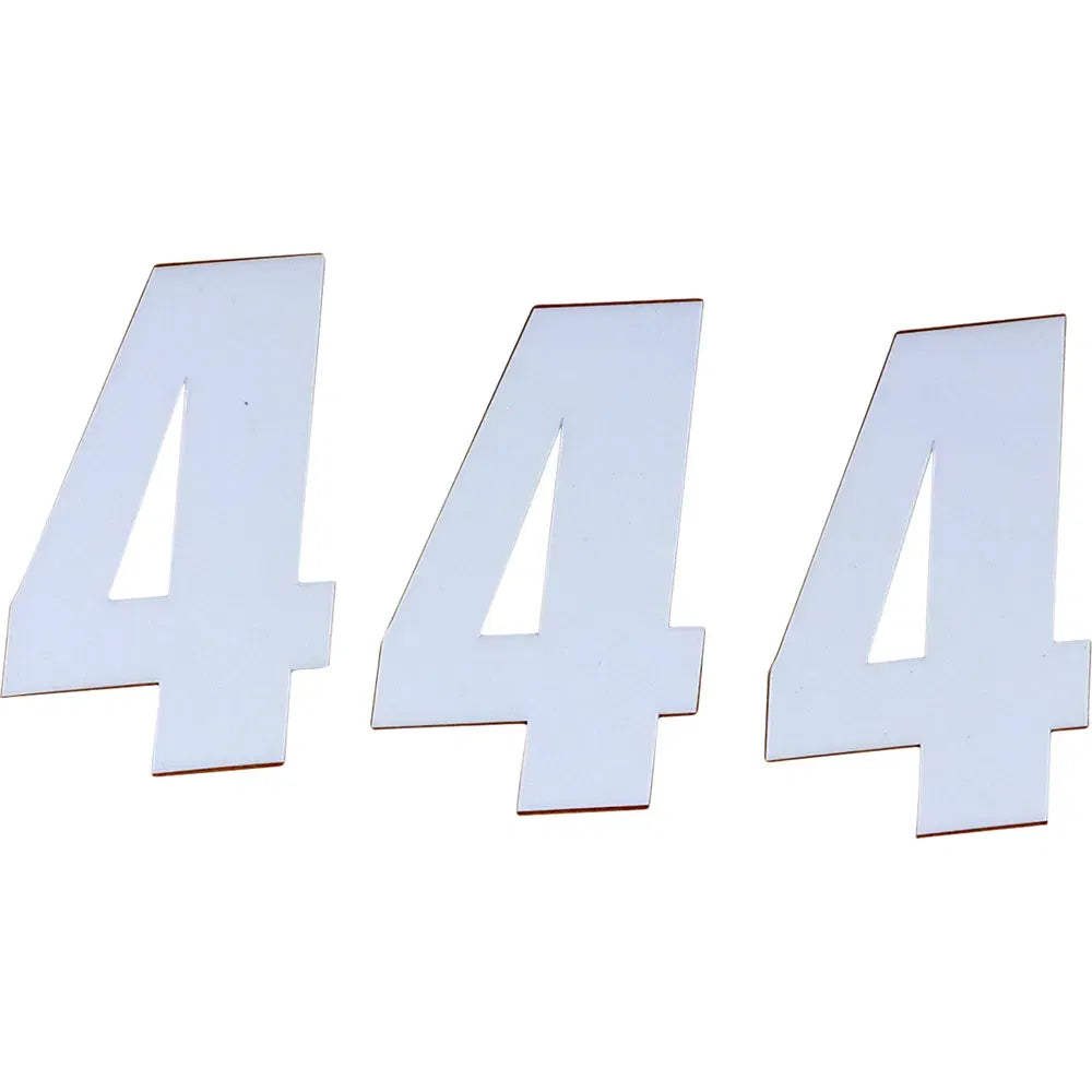 SX Plate Number - #4 - White - 4"