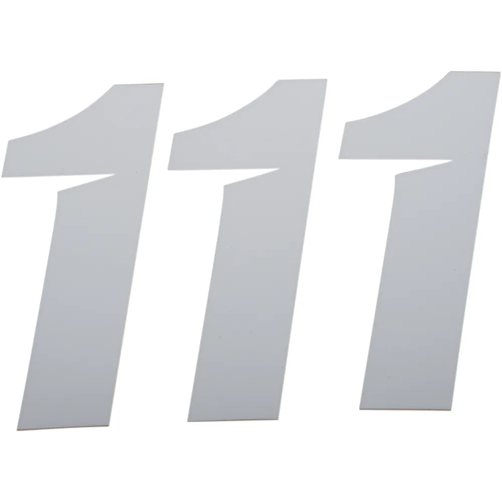 Slash Number Plate - #1 - White - 4"