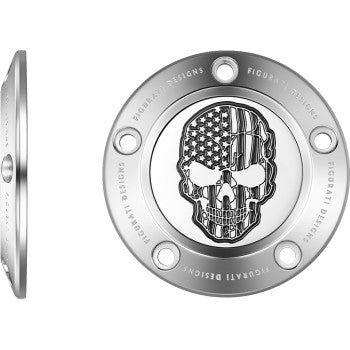 Cubierta FIGURATI DESIGNS de Inspeccion Derby- Skull - Acero Inoxidable (5 orificios)