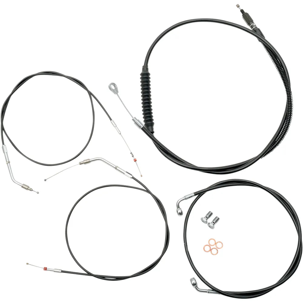 Handlebar Cable/Brake Line Kit - Mini Ape Hanger Handlebars - Black Vinyl