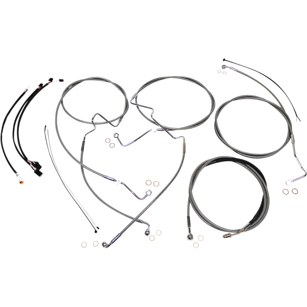 Kit de instalación de manillar XR - Kit de instalación de manillar XR - Perchas para monos de 12"-14" - FLHR '17-'20 - Acero inoxidable/cromo